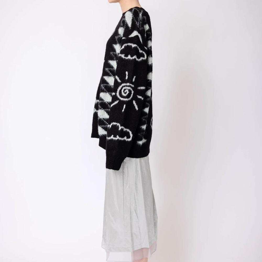 BNWT (sold out) The NKC Store Clare Sweater sun cloud B/W Graphic Sweater O/S - Picture 2 of 10